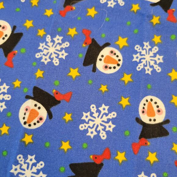 Cotton Fabric Snowman Snowflakes Stars Christmas 33" x 42" General Fabrics - Picture 11 of 11